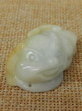 缅甸天然A货翡翠黄翡金蟾挂件