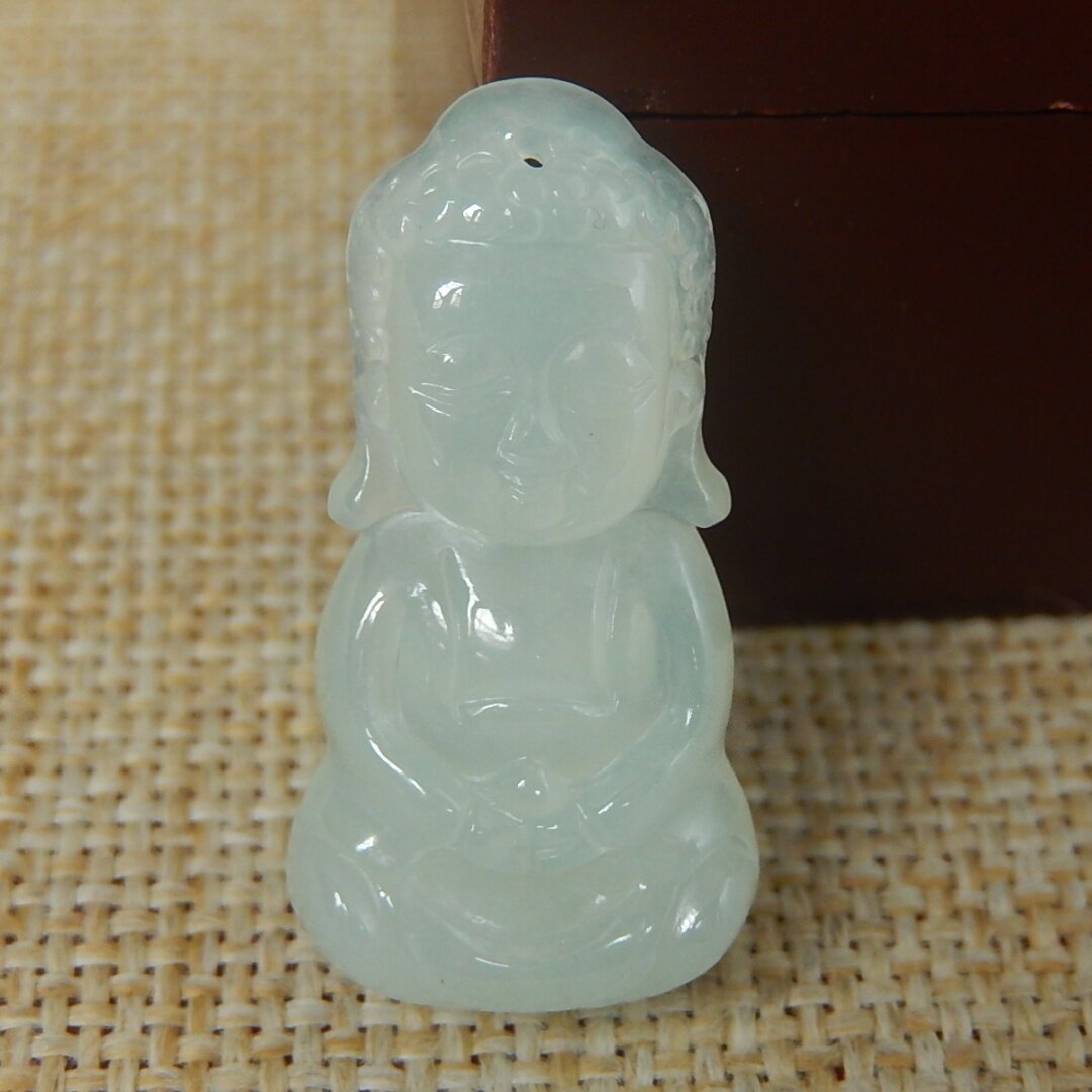 正品缅甸天然A货翡翠原石明料玉石毛料冰糯种宝宝佛挂件吊坠V1338