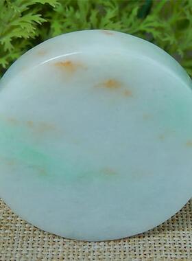 缅甸天然A货翡翠原石明料玉石毛料冰糯种洒金飘绿手镯芯牌子H7570