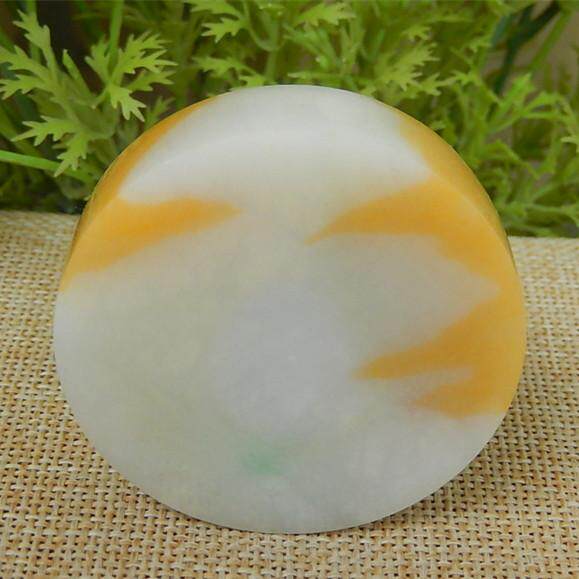 缅甸A货翡翠原石半明料玉石毛料大马坎黄翡手镯芯边角料牌子H8020