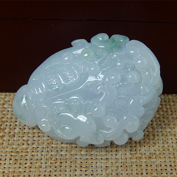 缅甸天然A货翡翠原石明料玉石毛料冰糯种紫罗兰飘花白菜挂件K2404