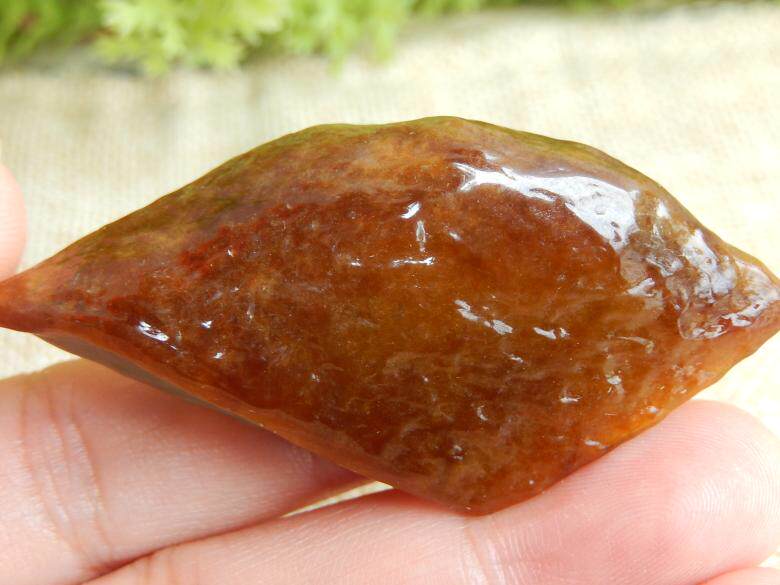 缅甸a货翡翠原石明料玉石毛料冰糯种红翡俏色随形料子边角料a6495