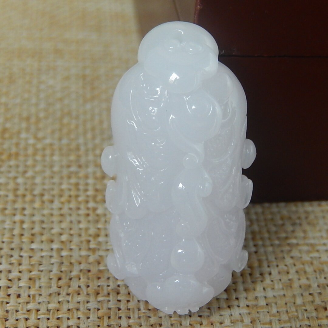 正品缅甸天然A货翡翠原石半明料玉石毛料冰糯种白菜挂件吊坠V1436