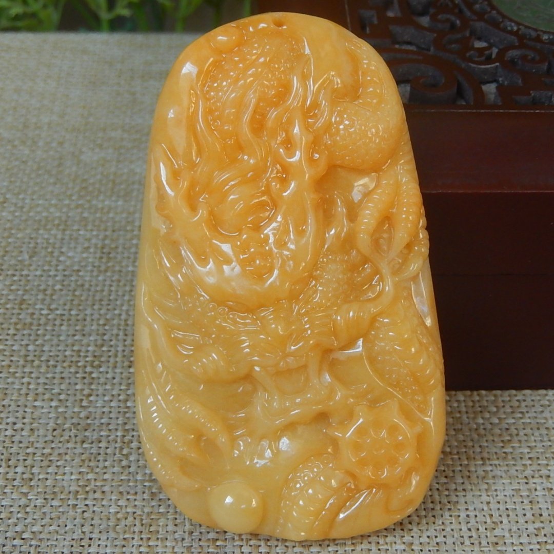 缅甸A货翡翠原石半明料玉石毛料老坑大马坎满色黄翡龙牌挂件K9376