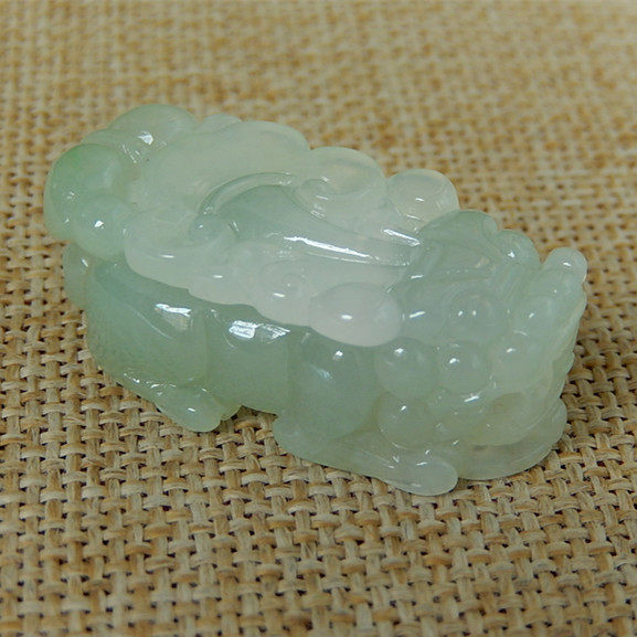 正品缅甸天然A货翡翠原石半明料玉石毛料冰糯种飘花貔貅挂件K2655