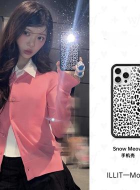 欧美f野花手机壳Moka同款雪域豹纹手机壳适用苹果iphone17/16/15/14/13/12/Pro/Max/plus硬壳防摔wf手机壳
