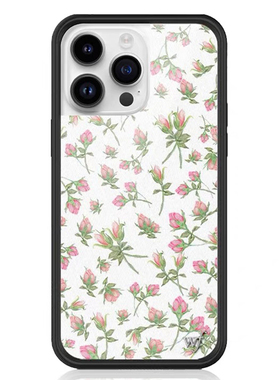 欧美f联名粉色玫瑰赵露思同款苹果15适用iPhone14/13/12ProMax手机壳白色玫瑰Pink Posie Rosie明星保护套17