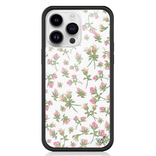 欧美f联名粉色玫瑰赵露思同款苹果15适用iPhone14/13/12ProMax手机壳白色玫瑰Pink Posie Rosie明星保护套17