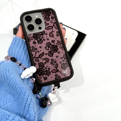 欧美f野花手机壳WF手机壳蕾丝花语Lace Lover手机壳适用iPhone16/15/14/13ProMax/Plus苹果17Pro欧美时尚