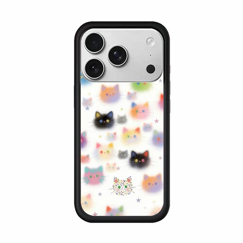 wf手机壳 七彩猫头 适用苹果iPhone18ProMax/18Pro/17ProMax/17Pro/16ProMax/15/14/13手机壳复古简约ins风