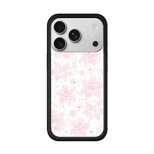 wf手机壳适用苹果手机壳粉雾百合iPhone17promax手机壳16pro全包15硬壳14欧美13复古17pro花卉保护套新款可爱
