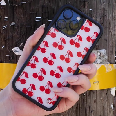 wf手机壳樱桃甜心American Cherries适用iPhone15/14/13Pro/Max苹果16Pro手机壳防摔时尚个性wf全包保护套17
