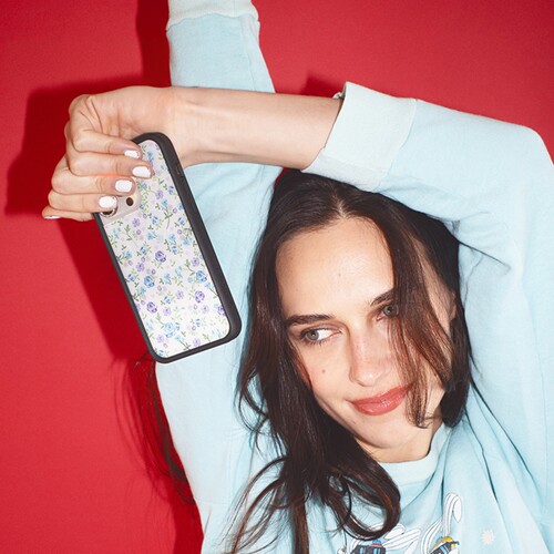 欧美f蓝丁香花朵Lilac Blue Floral适用iPhone16/15/14Pro/Max/plus苹果13Pro手机壳防摔wf赵露思保护套17