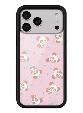 wf手机壳适用苹果手机壳甜心熊猫iPhone17promax手机壳16pro全包15硬壳14欧美13复古17pro防摔小猫花园