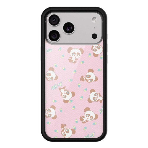 wf手机壳适用苹果手机壳甜心熊猫iPhone17promax手机壳16pro全包15硬壳14欧美13复古17pro防摔小猫花园