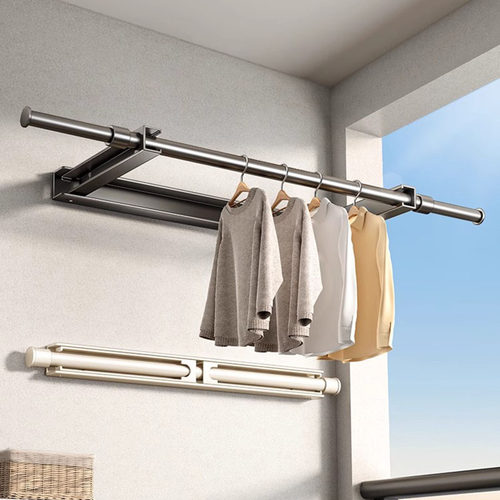 德国进口免打孔阳台晾衣杆固定式