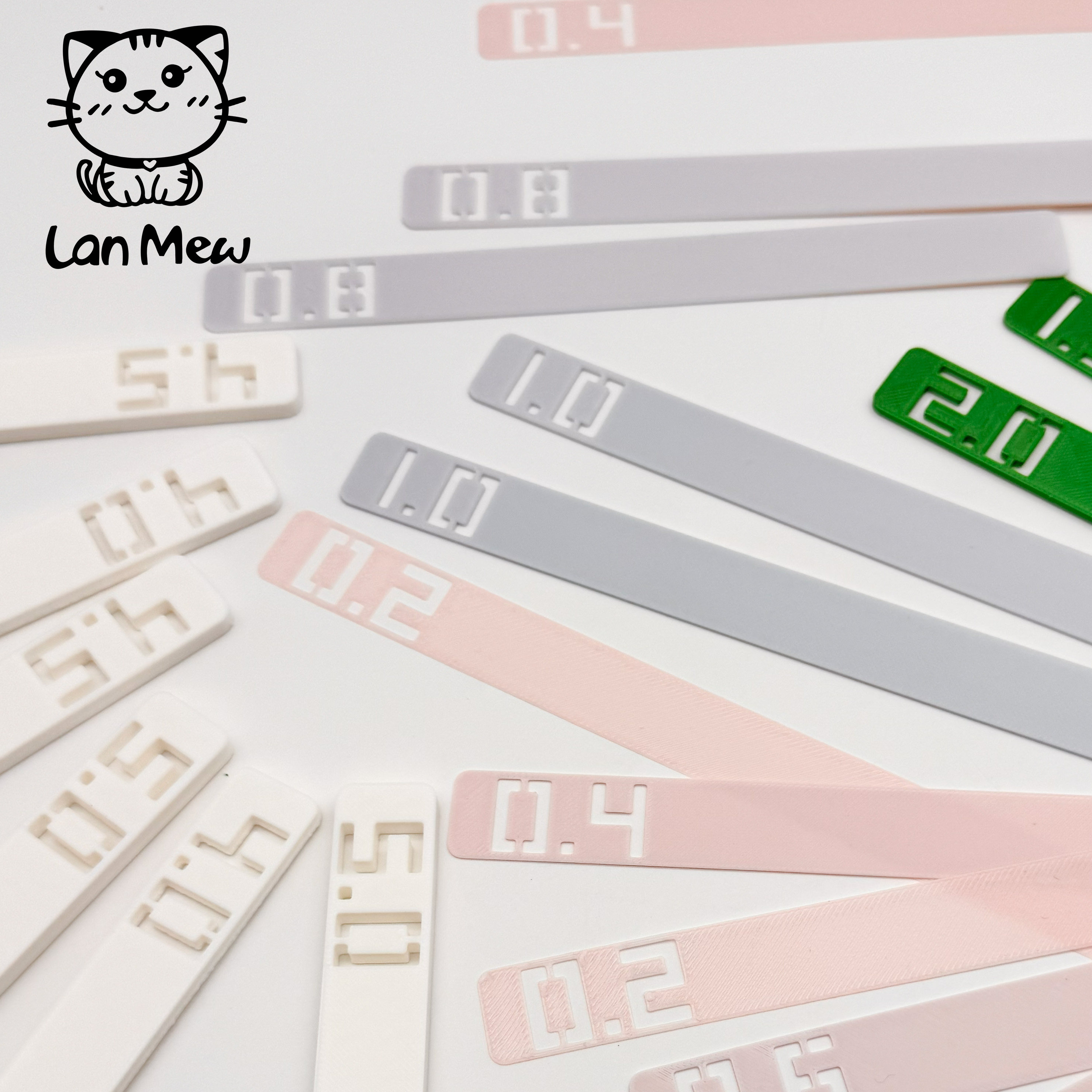 LanMew | 黏土软陶厚度条超轻黏土手作厚度辅助0.4-5mm一对随机色