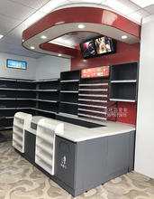 新款美宜佳款烟酒柜收银台连锁便利店烟柜酒柜全钢收银台副台吧台