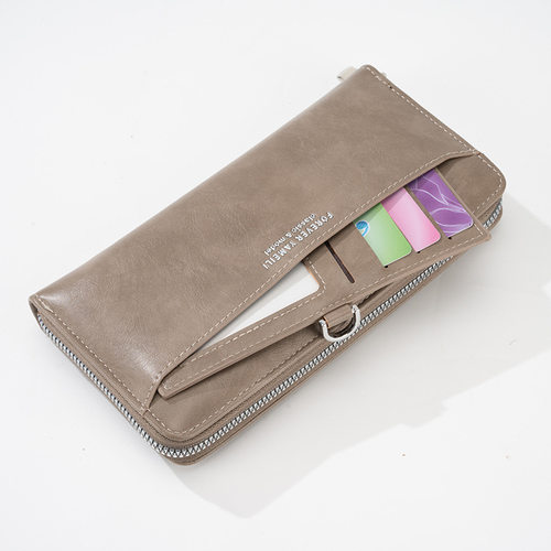 女士钱包2025新款跨境长款抽卡拉拉钱夹多卡位手拿包女批发wallet