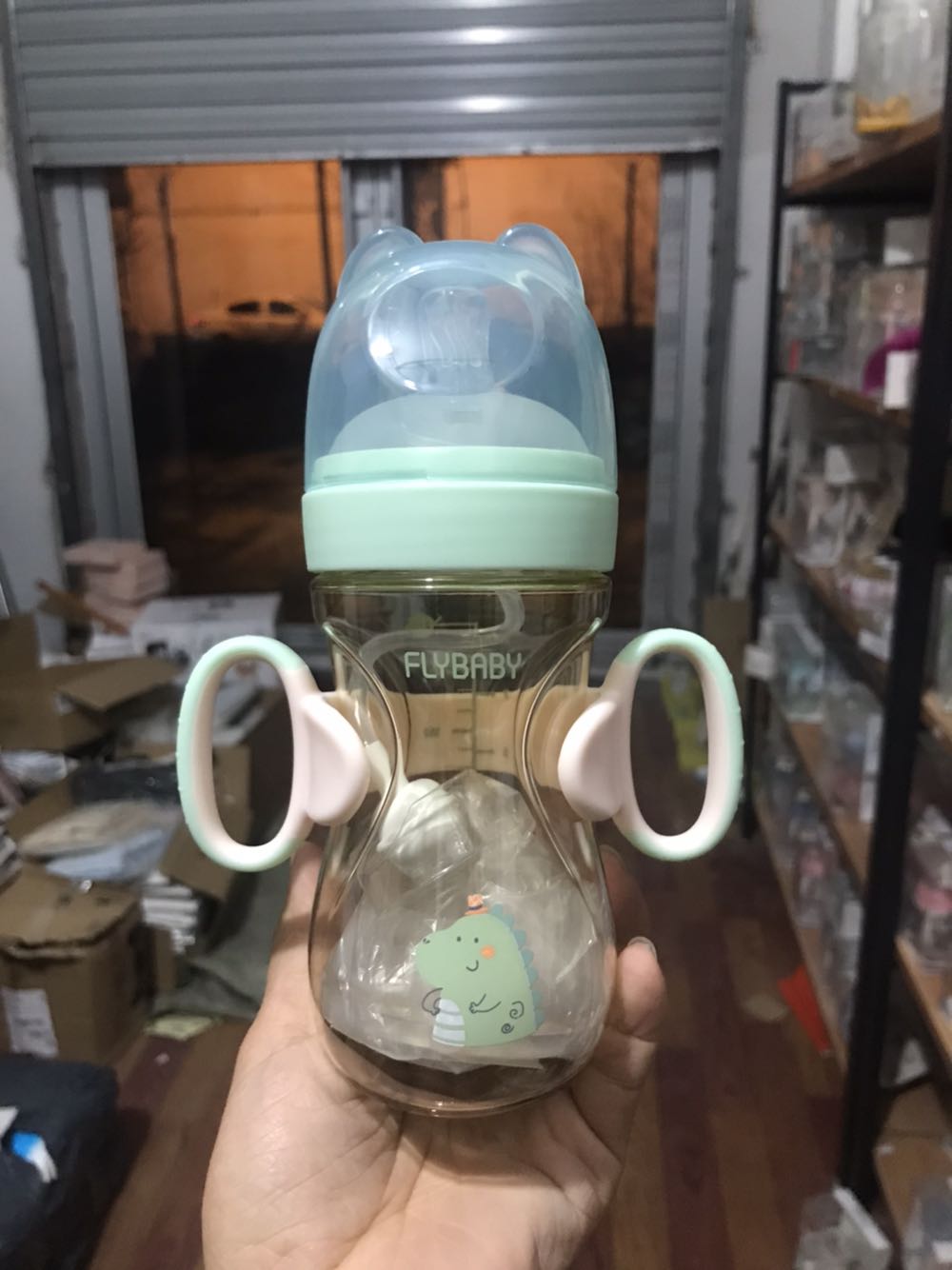正品飞乐比中宽口PPSU奶瓶耐高温耐摔带手柄无异味180/240/300ml