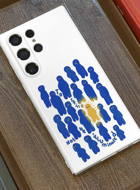 蓝色人适用三星s25ultra手机壳菲林全包边s23ultra/s24+硬壳s23+/s22plus/s24ultra/A54/A53个性保护套