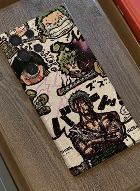 手绘动漫适用三星s23ultra手机壳菲林全包边s25ultra/s24+硬壳s21/s22/s21u/note20ultra/A54/A53个性保护套