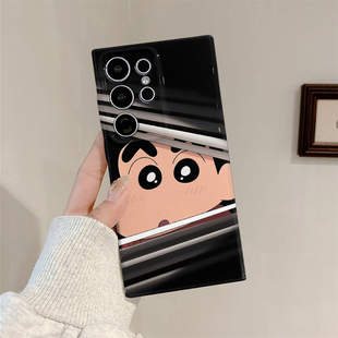 s22plus 简约硬壳s23 s24ultra A54 保护套 小新眼神适用三星s25ultra手机壳菲林全包边s23ultra A53个性 s24