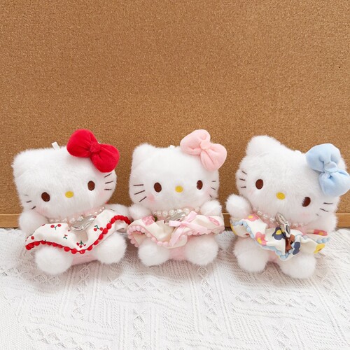 可爱萌小香风kt猫挂件毛绒玩具公仔小猫咪包包挂饰钥匙扣娃娃玩偶