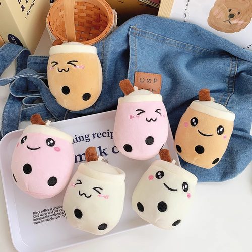 可爱表情奶茶新款毛绒挂件包包钥匙扣包包背包玩偶学生情侣礼物