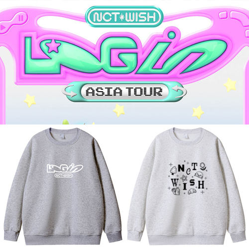 NCT WISH2024亚巡演唱会LOGin周边同款衣服印花薄款加绒卫衣秋冬