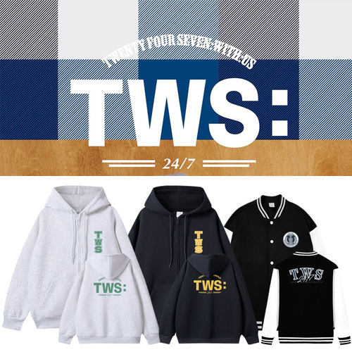 TWS联名周边同款卫衣服棒球开衫拉链连帽薄款加绒春秋冬男女外套