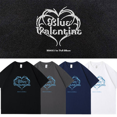 NMIXX专辑BlueValentine周边应援同款短袖T恤高清印花纯棉上衣服