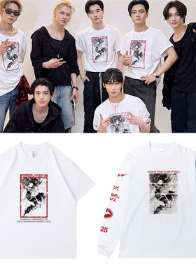 ENHYPEN2025演唱会WalkTheLineFinal周边衣服同款短袖T体恤纯棉