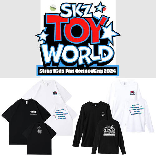 StrayKids2024FM演唱会SkzToyWorld周边同款短袖T恤印花打歌衣服