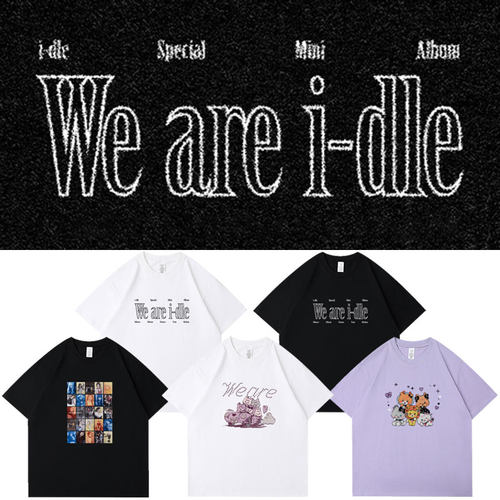 GIDLE新辑We are idle周边衣服同款短袖T恤宽松纯棉印花上衣服夏