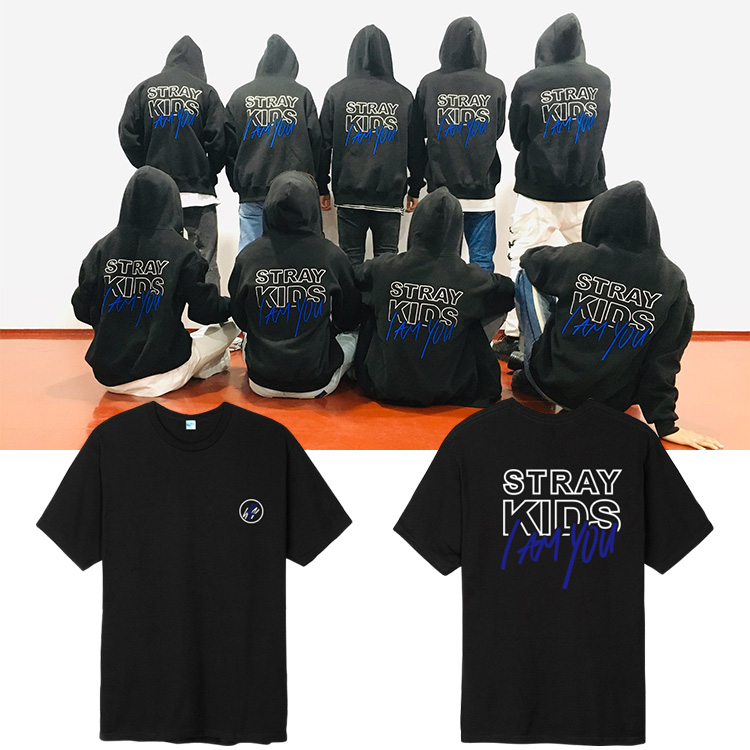 StrayKids演唱会周边衣服同款短袖T恤宽松纯棉落肩袖印花男女上衣