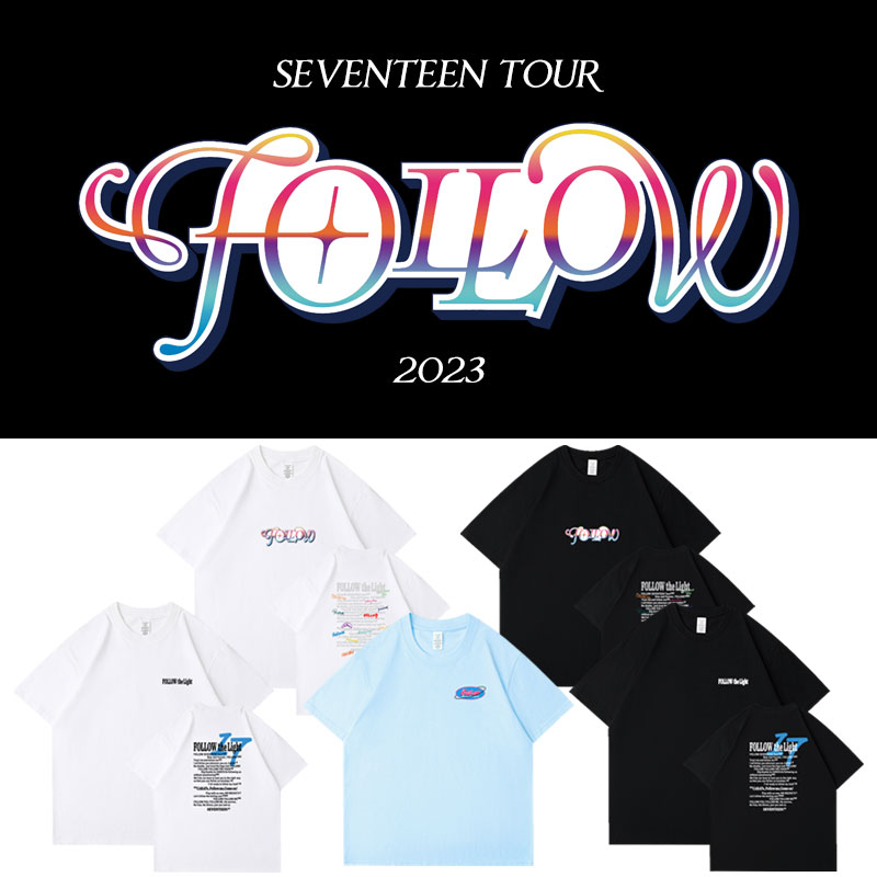 SEVENTEEN2023演唱会FOLLOW周边应援同款短袖T恤纯棉印花打歌衣服 女装/女士精品 T恤 原图主图