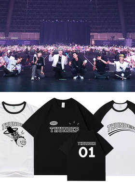 ATEEZ演唱会BreakTheWall周边同款短袖t恤宽松印花夏季上衣服男女