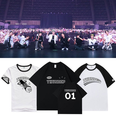 ATEEZ演唱会BreakTheWall周边同款短袖t恤宽松印花夏季上衣服男女