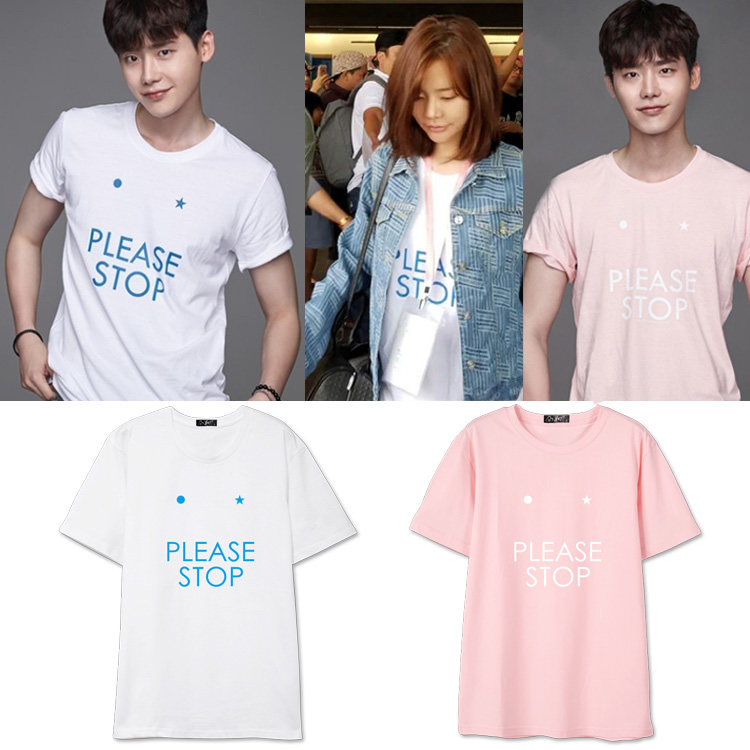 少女时代李顺圭w两个世界李钟硕同款衣服情侣装短袖t恤男女夏季