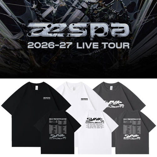 AESPA2026-27世巡演唱会周边同款短袖T恤宽松纯棉自制应援上衣服