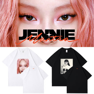 金珍妮JENNIE2024Mantra演唱会周边同款衣服印花纯棉上衣短袖T恤