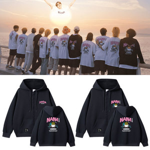 SEVENTEEN2023NANATOUR周边同款卫衣服加绒薄款印花秋冬拉链开衫