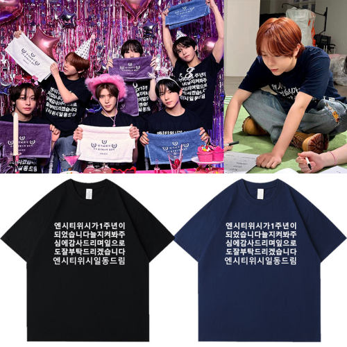 NCT WISH一周年周边同款衣服印花短袖T恤纯棉宽松男女春夏打底衫