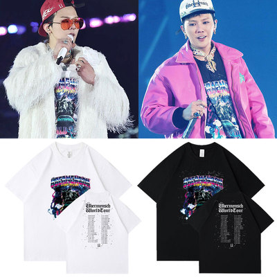 GD权志龙演唱会首尔场周边衣服同款短袖T体恤纯棉印花男女打底衫