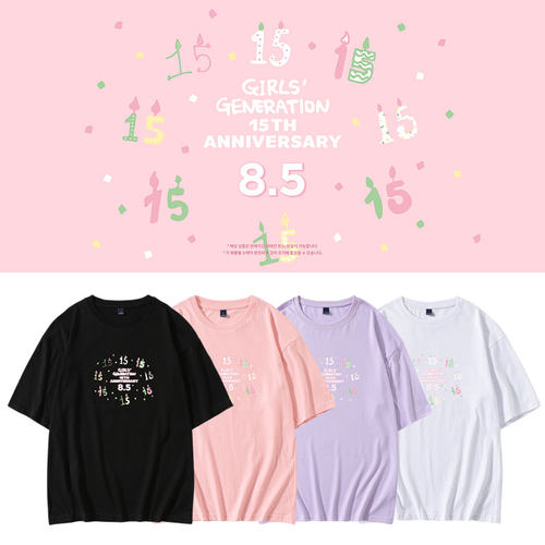 少女时代15十五周年周边应援同款短袖T恤手绘印花宽松夏打歌衣服