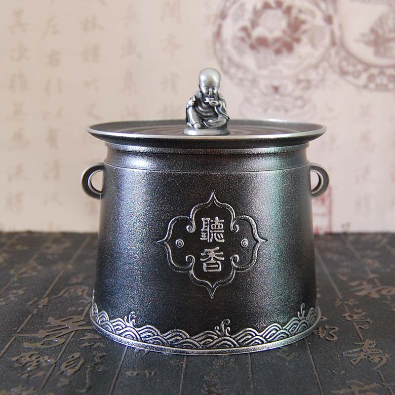 纯锡茶叶罐复古宫庭风听香锡罐金属密封罐储茶罐高档礼品礼盒包装