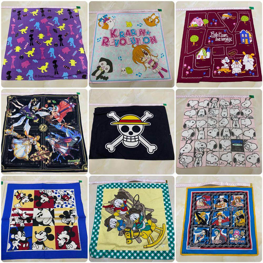 vintage终归卡通小方巾可爱童趣