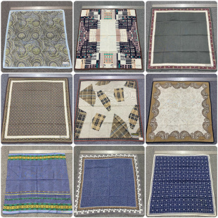 vintage方巾纯棉格子条纹复古文艺轻奢老钱风男士领巾西装口袋巾