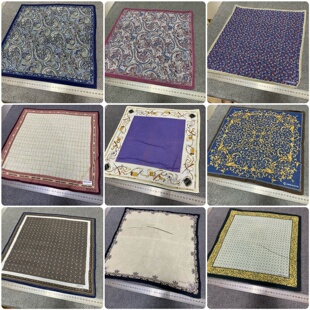 vintage日系古着方巾纯棉复古文艺腰果花老钱风男士领巾口袋巾